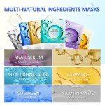 6 Pack Variety Face Masks Set for All Skin Types