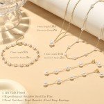 Trendy Pearl Jewelry Set with Necklace and Earrings