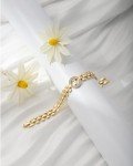 Initial Letter Bracelet for Women, Gold Plated