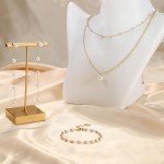 Trendy Pearl Jewelry Set with Necklace and Earrings