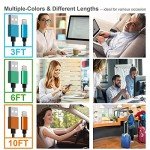 Apple MFi Certified iPhone Charger 6Pack - 3/3/6/6/10/10 FT Lightning Cable Nylon Braided USB to Fast Charging Sync Cord Compatible iPhone 14/13/12/11 Pro Max/XS/XR/X/8/7/6 /iPad