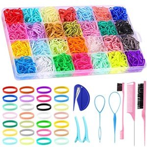 Colorful Rubber Bands and Styling Tools Set