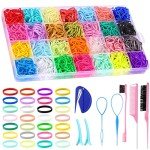 Colorful Rubber Bands and Styling Tools Set