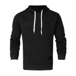 Pullover Hoodies for Men Solid Long Sleeve Drawstring Hooded Sweatshirt Trendy 2024 Fall Winter Hoodies with Pockets Men Hoodies,Black,L