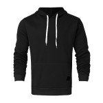 Pullover Hoodies for Men Solid Long Sleeve Drawstring Hooded Sweatshirt Trendy 2024 Fall Winter Hoodies with Pockets Men Hoodies,Black,L