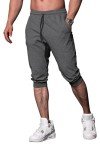 FIRSTGYM Mens Workout 3/4 Jogger Pants Tapered Fit Sweatpants Casual Joggers Dark Gray