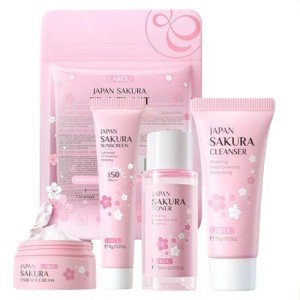 Sakura Travel Skincare Set for Teens - 4 Pieces