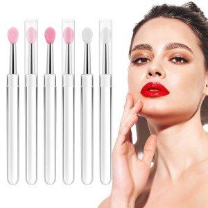 6 Pack Reusable Silicone Lip Applicators with Caps