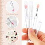 6 Pack Reusable Silicone Lip Applicators with Caps