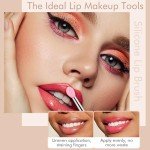 6 Pack Reusable Silicone Lip Applicators with Caps