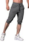 FIRSTGYM Mens Workout 3/4 Jogger Pants Tapered Fit Sweatpants Casual Joggers Dark Gray