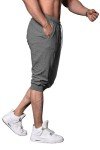 FIRSTGYM Mens Workout 3/4 Jogger Pants Tapered Fit Sweatpants Casual Joggers Dark Gray