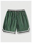 SHENHE Men's Summer Graphic Shorts Drawstring Waist Sports Track Shorts Green X-Small