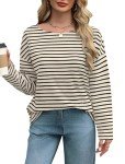 Striped Long Sleeve Boatneck Tunic for Women