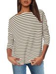 Striped Long Sleeve Boatneck Tunic for Women