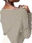 Striped Long Sleeve Boatneck Tunic for Women