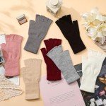 Warm Half Finger Gloves for Women - Winter Mittens