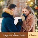 Warm Half Finger Gloves for Women - Winter Mittens