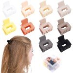 10 Mini Matte Hair Claw Clips for Women