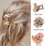 10 Mini Matte Hair Claw Clips for Women