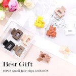 10 Mini Matte Hair Claw Clips for Women