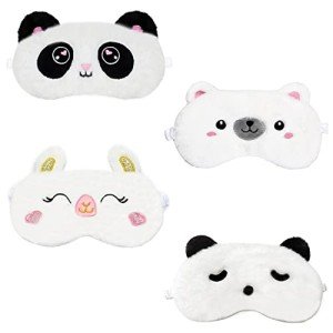 Cute Plush Blindfolds for Kids - 4 Pack