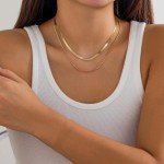 2PCS Gold Herringbone Necklace Set for Women