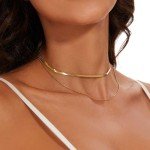 2PCS Gold Herringbone Necklace Set for Women