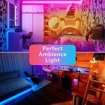 TJOY 60ft Bluetooth LED Strip Lights, Music Sync LED Lights Strip,RGB Color Changing LED Lights with Remote,Smart Phone APP Control,LED Lights for Bedroom,Ceiling,Room DIY(APP+Remote +Mic/60ftx1)