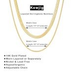 2PCS Gold Herringbone Necklace Set for Women