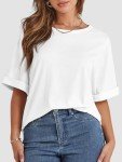 Oversized Women's Crewneck Summer T-Shirt - White