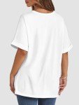 Oversized Women's Crewneck Summer T-Shirt - White