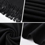 Women's Cozy Black Winter Scarf - Cashmere Feel