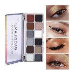 12 Shades Smokey Eyeshadow Palette - Black, Grey, Silver