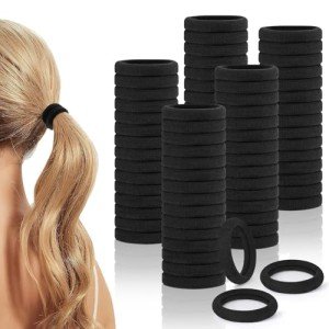 100 Hair Ties for All Hair Types - Black