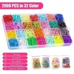 2100 Colorful Hair Ties with Organizer Box