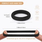100 Hair Ties for All Hair Types - Black