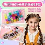 2100 Colorful Hair Ties with Organizer Box
