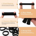 100 Hair Ties for All Hair Types - Black
