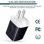 Travel USB Wall Charger, AILKIN 2.4A/2Pack Dual Foldable USB Plug, Dual Port Small Charger Cube USB Box Charger Base Power Outlet Block for Smart Cell Phone XR XS XS MAX Fast Charging Box-Black