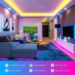 100ft Led Lights For Bedroom (2 Rolls of 50ft), Led Strip Lights Music Sync Corlor Changing, Led Light Strip With Remote & App Control Rgb Strip, Led Lights For Room Dorm Home Classroom Ceiling Decor