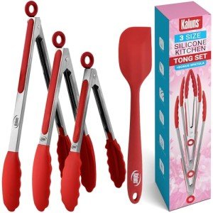Set of 4 Heat-Resistant Kitchen Tongs
