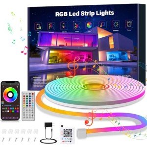 Ledagic 10ft Rgb Led Neon Rope Lights with Remote App Control, IP65 Waterproof Neon Strip Lights for Outdoor, DIY Design Flexible Led Rope Lights for Bedroom Music Sync, Gaming Accessories, Room Decor
