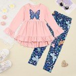 Yoxindax Toddler Girls Floral Ruffle Outfit Set