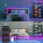100ft Led Lights For Bedroom (2 Rolls of 50ft), Led Strip Lights Music Sync Corlor Changing, Led Light Strip With Remote & App Control Rgb Strip, Led Lights For Room Dorm Home Classroom Ceiling Decor