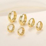 Trendy Gold Hoop Earrings for Women - 3 Pairs