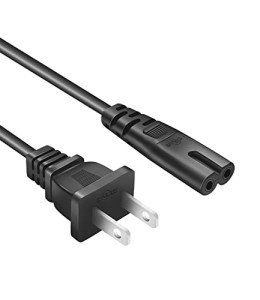 TV Power Cord AC Cable for Samsung 24" 32" 40" 43" 48" 49" 50" 55" 60" 65" 75" 80" 85" Inch LCD HD Smart 4K Curved TV UN55RU8000FXZA UN65RU7100FXZA UN43NU6900FXZA, 2 Prong Replacement Cable 6 Feet