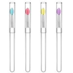 Silicone Lip Brush Set - 4 Reusable Applicators