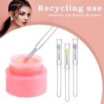 Silicone Lip Brush Set - 4 Reusable Applicators