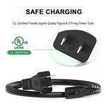 TV Power Cord for Samsung LG TCL Sony: 6Ft 2 Prong AC Wall Plug 2-Slot LED LCD Cable Insignia Sharp Toshiba JVC Hisense Electronics UN65KS8000FXZA UN40J5200AFXZA 43UH6100